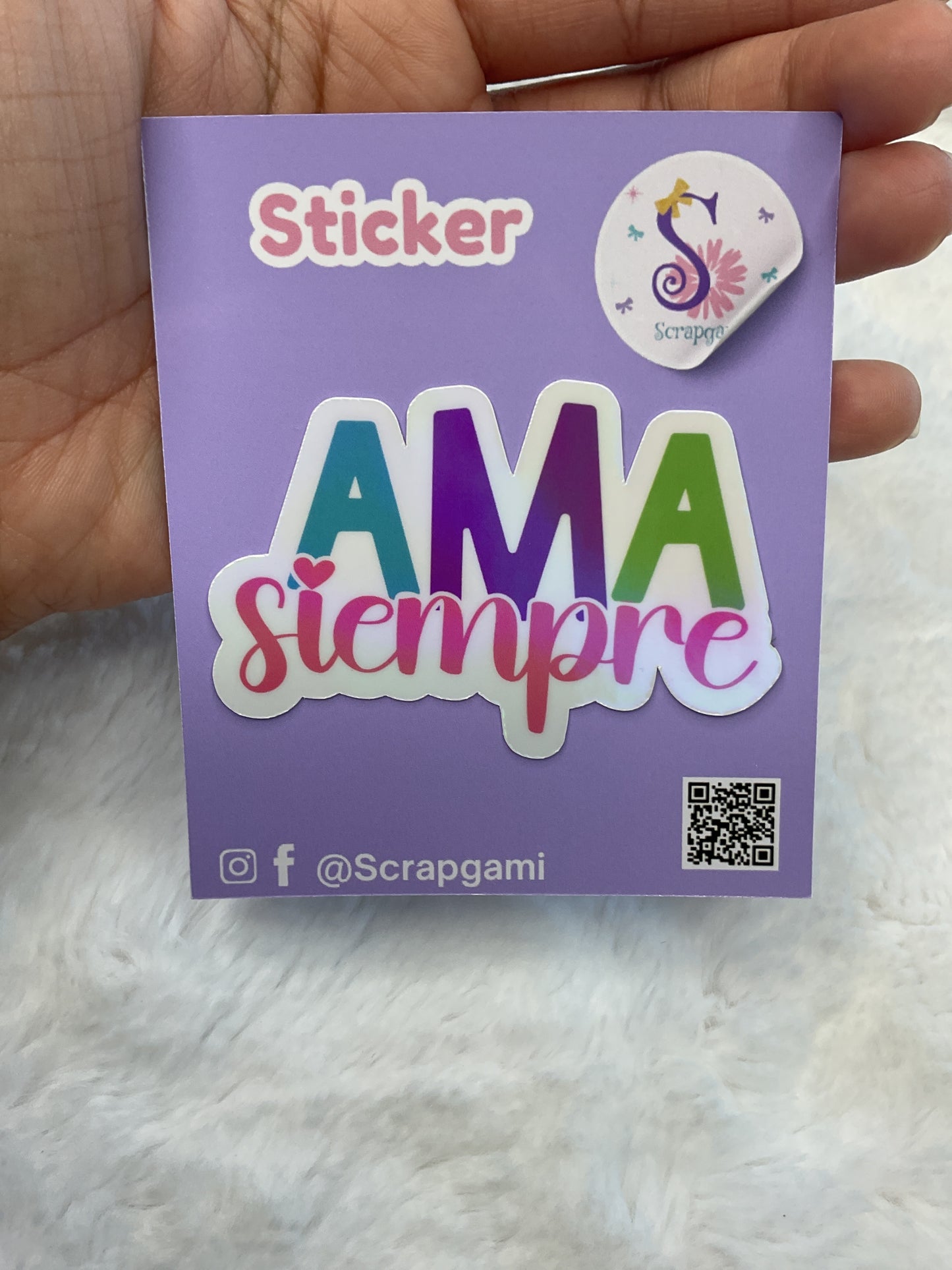 Ama siempre Holographic Sticker
