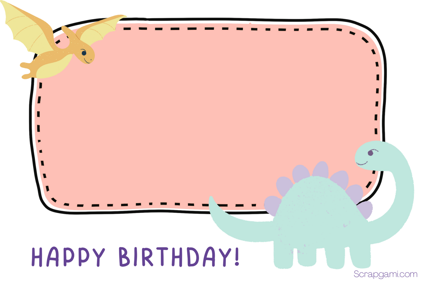 Dinosaur B-Day Greeting Card