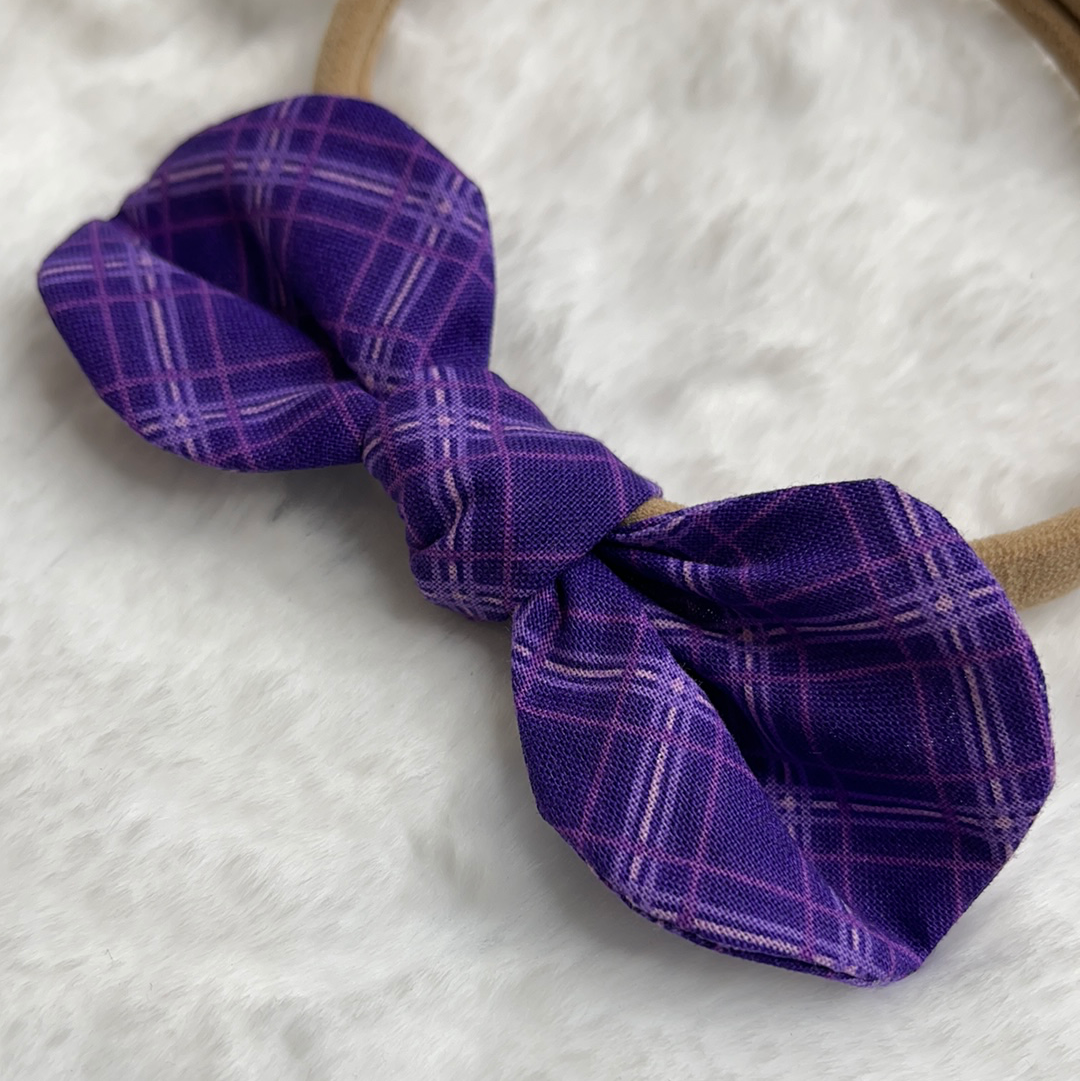 Purple knot bow Headband