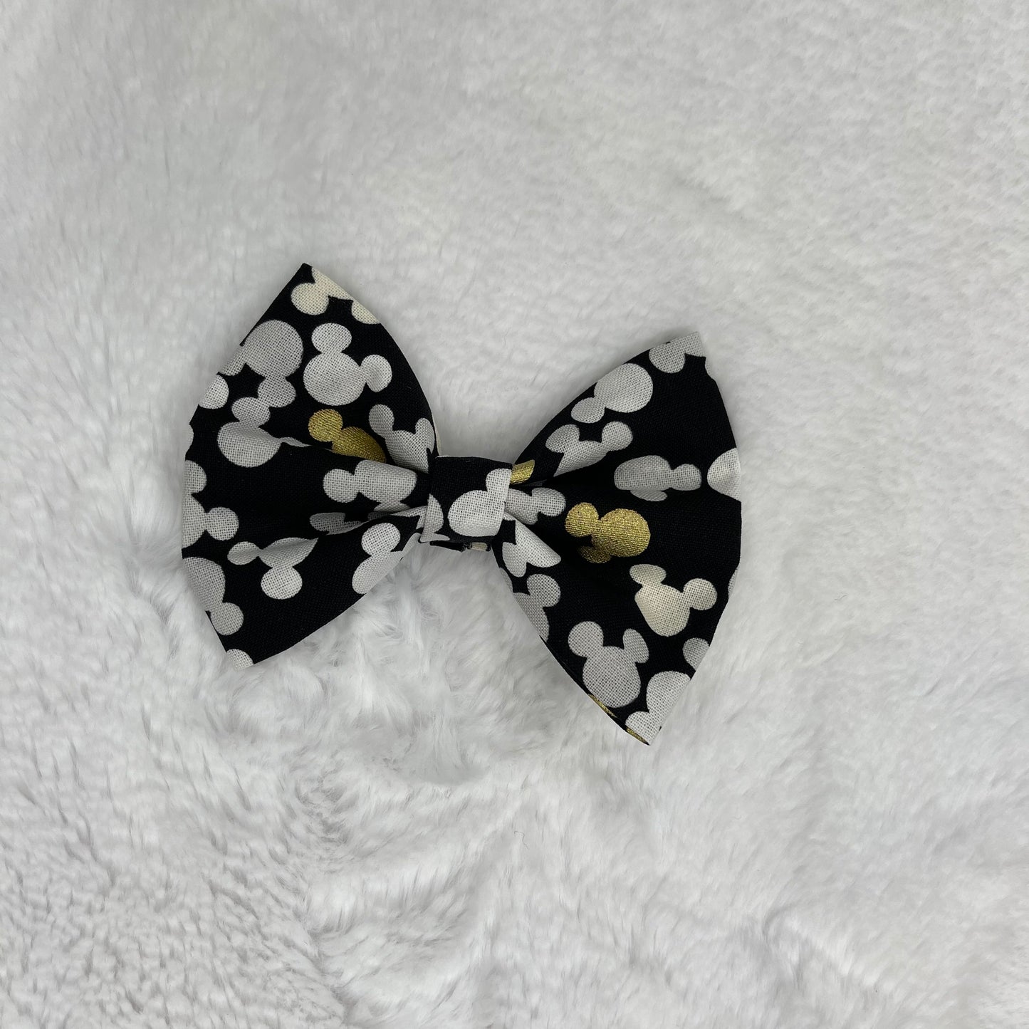 Mickey Black, white & gold Regular Bow