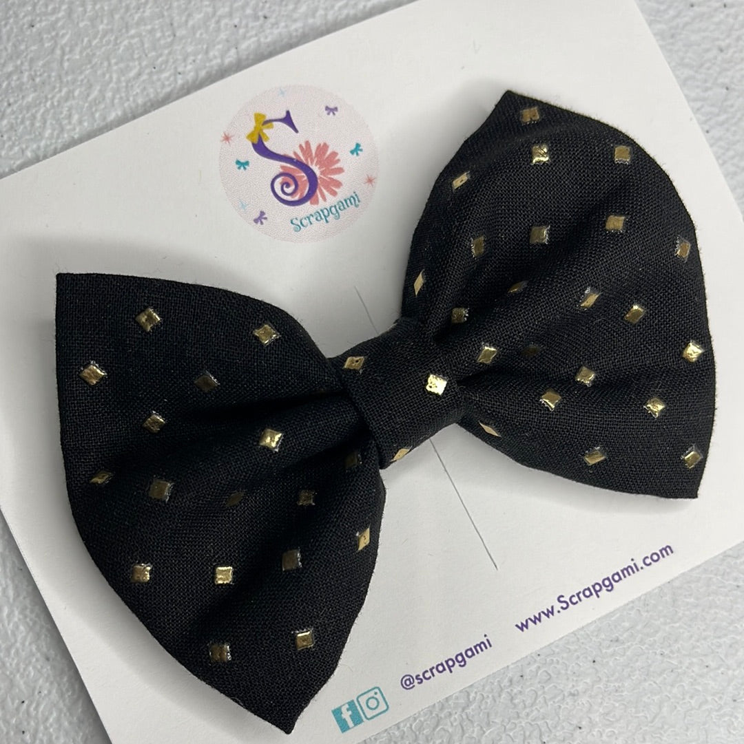 Black & Gold Regular Bow