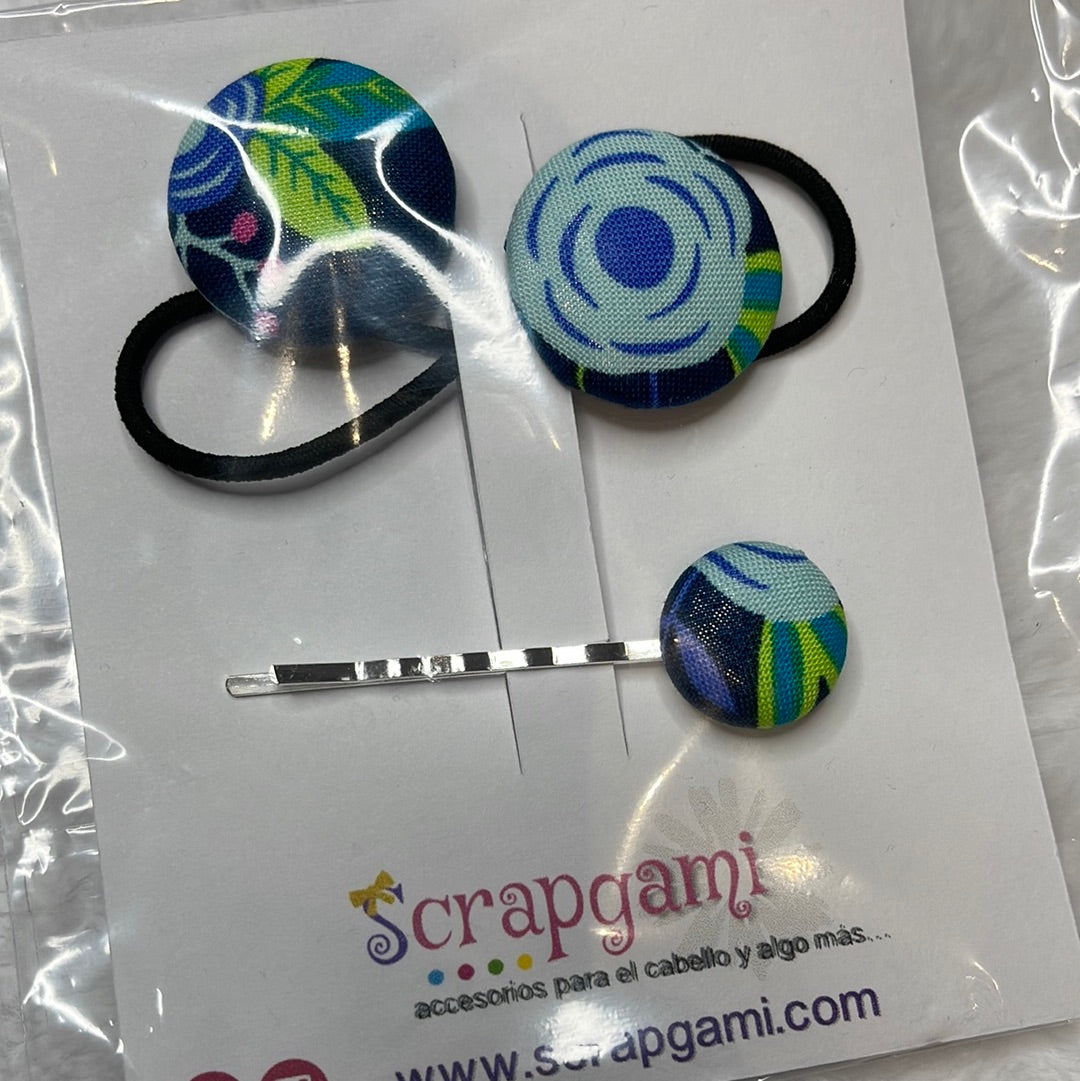 Blue Garden Hair Pin