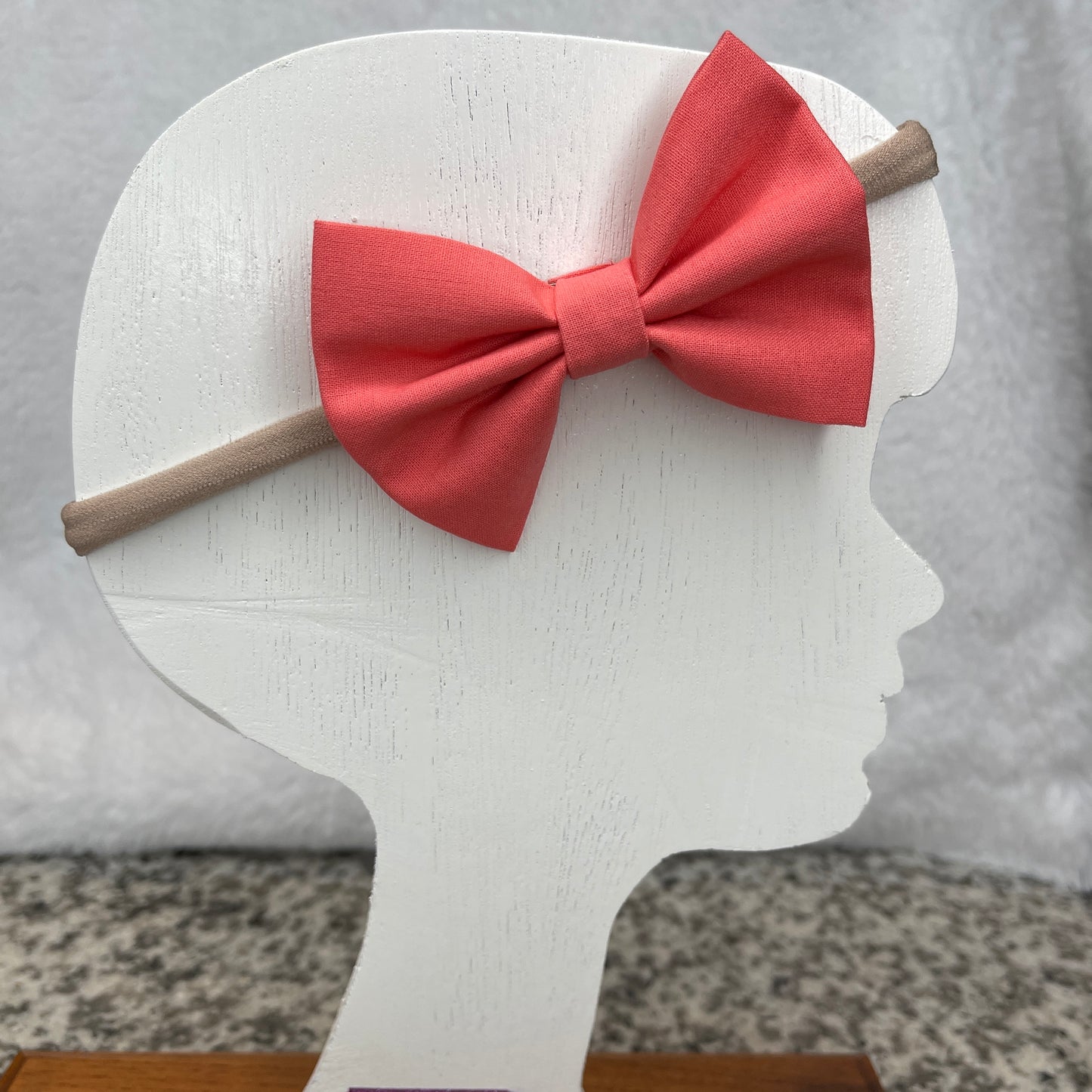 Peach Mini Bow Headband Baby