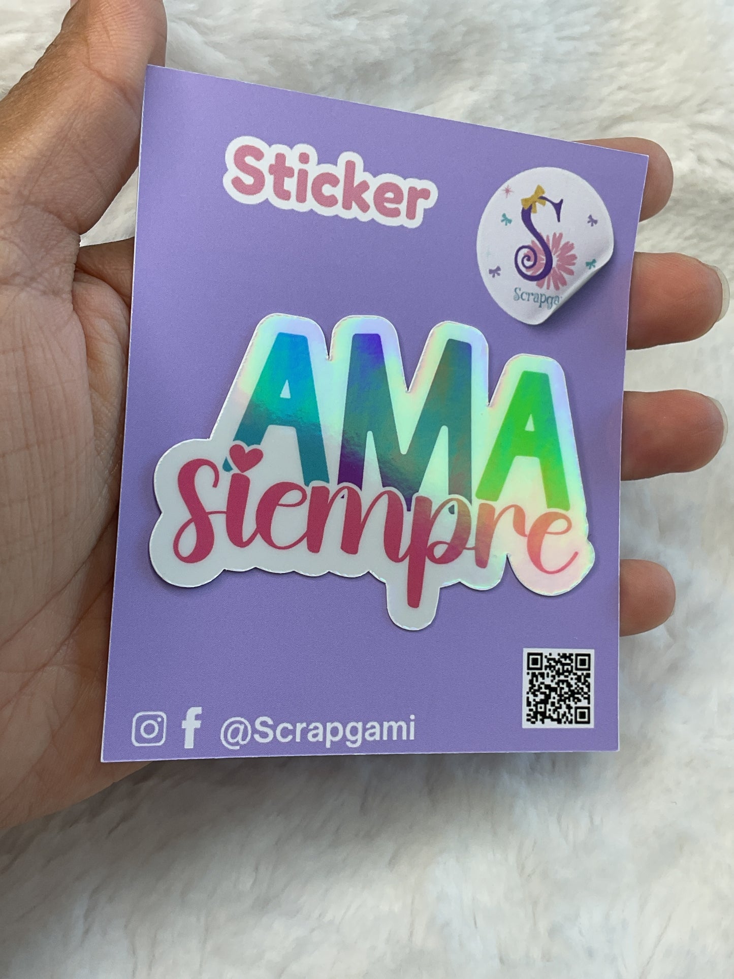 Ama siempre Holographic Sticker