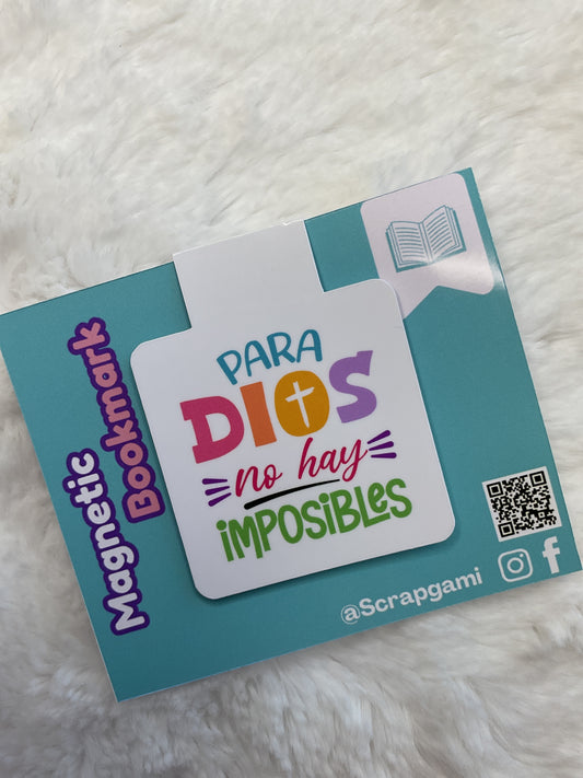 Para Dios no hay Imposibles Magnetic Bookmark