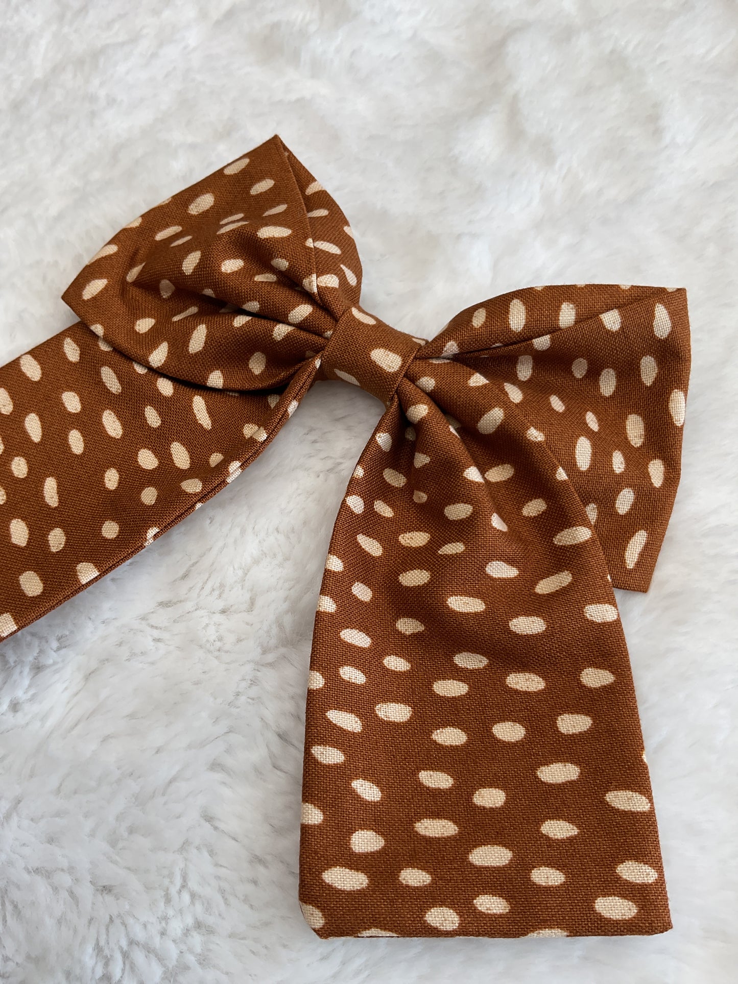 Brown Dot Magnolia Bow