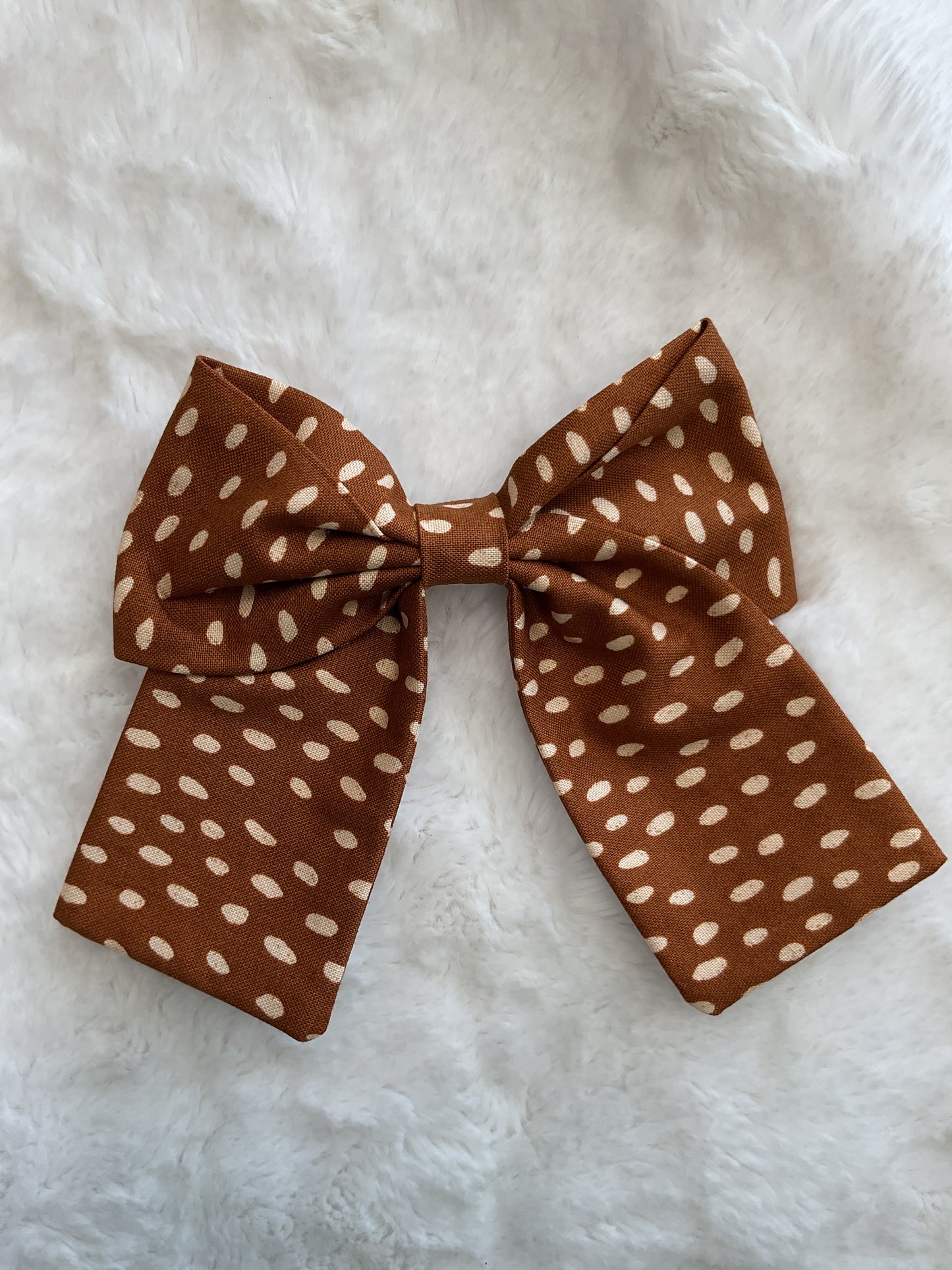 Brown Dot Magnolia Bow
