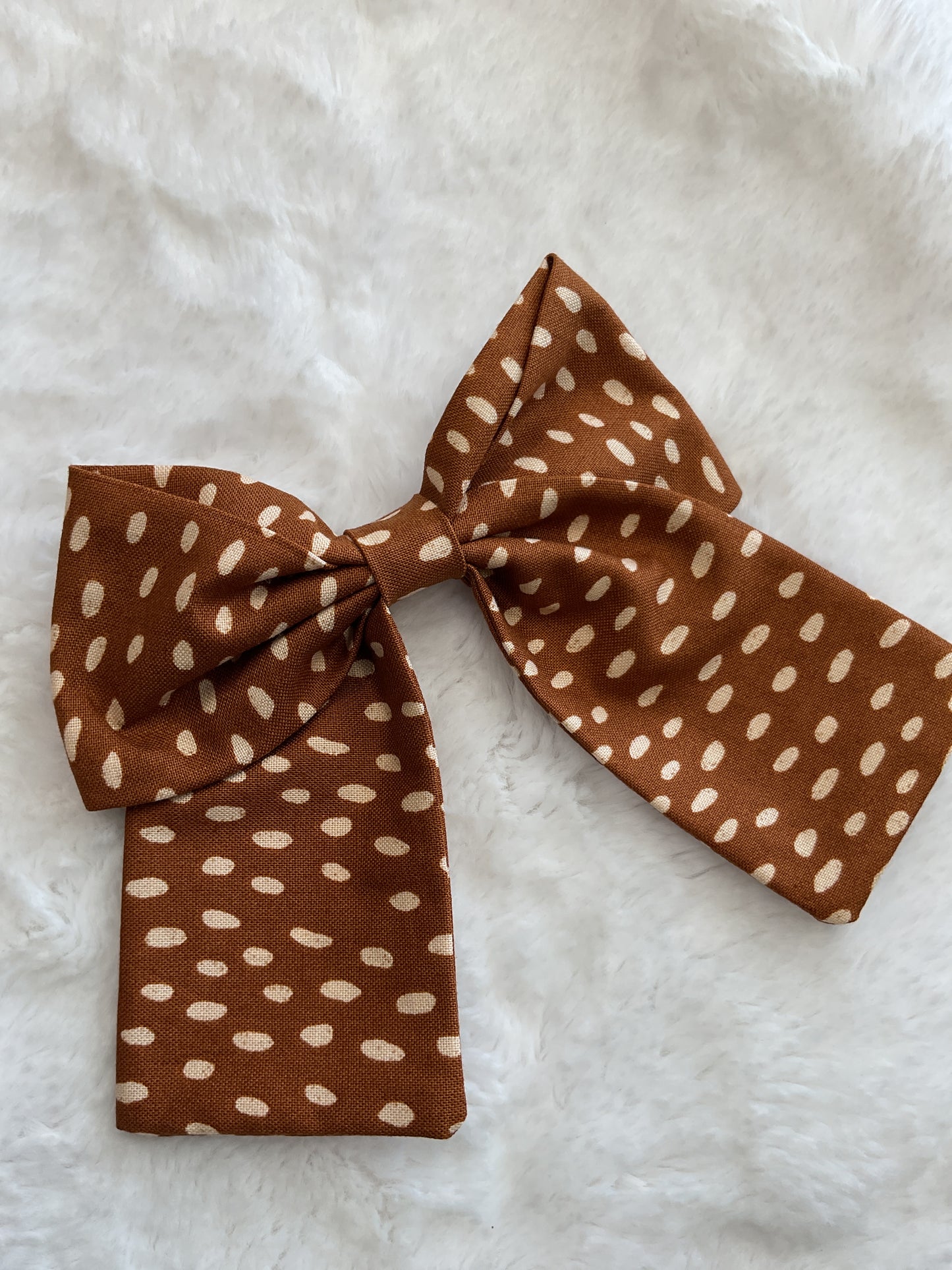 Brown Dot Magnolia Bow