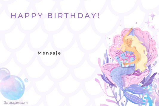 Mermaind B-Day Greeting Card