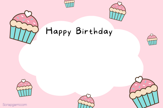 Cup Cake B-Day Greeting Card