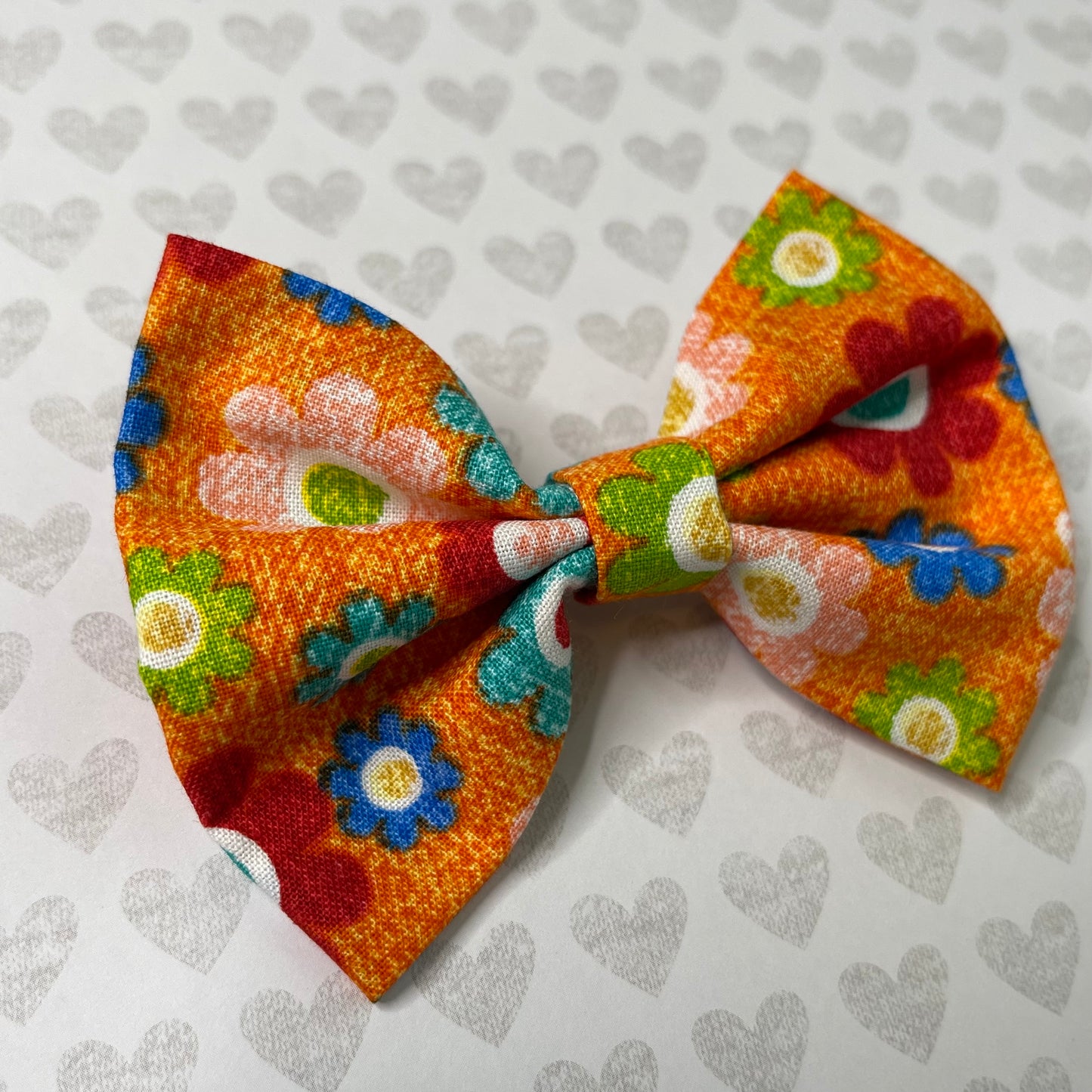 Orange flower regular bow