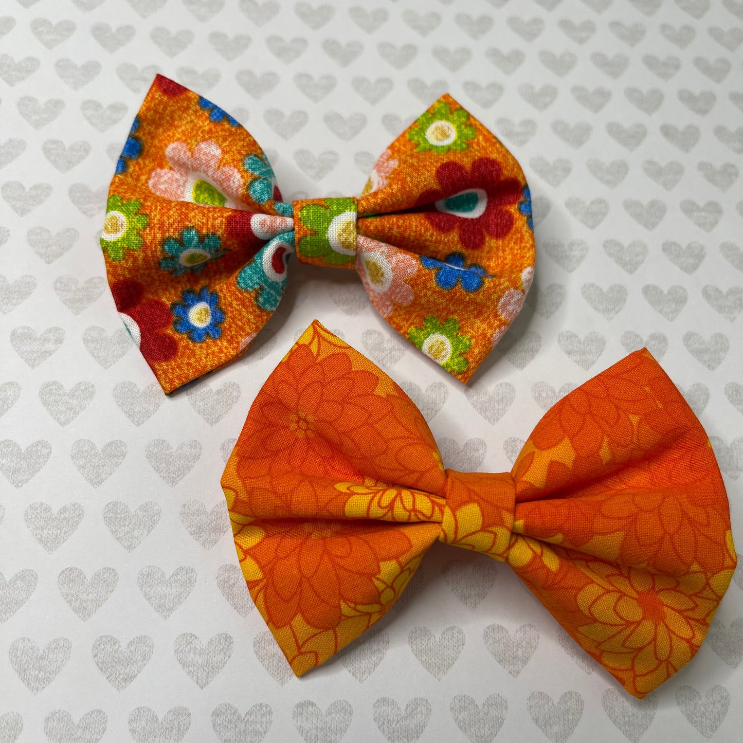 Orange flower regular bow